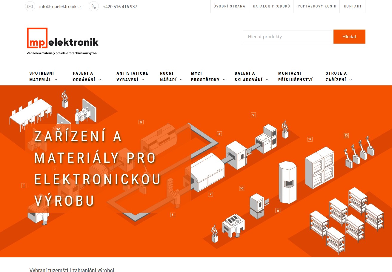 Ukázka webu MP Elektronik