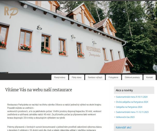 Náhled projektu restauracepartyzanka.cz